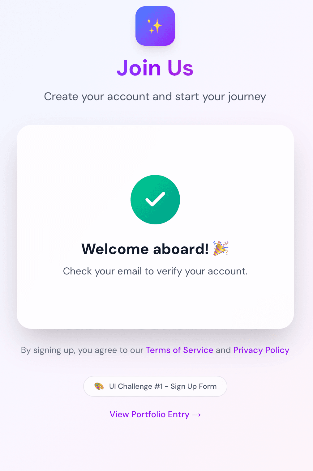 Sign Up Form - UI Challenge #1 — 3
