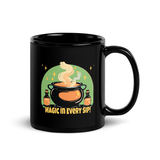 Witch’s Brew Halloween Coffee Mug – Bubbling Cauldron Ceramic Mug, 11 oz & 15 oz, Spooky Fall Drinkware