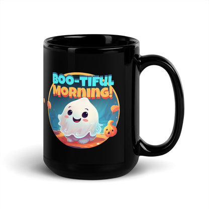 Boo-tiful Morning Ghost Halloween Coffee Mug – Ceramic, Cute Ghost Design, Fall Drinkware